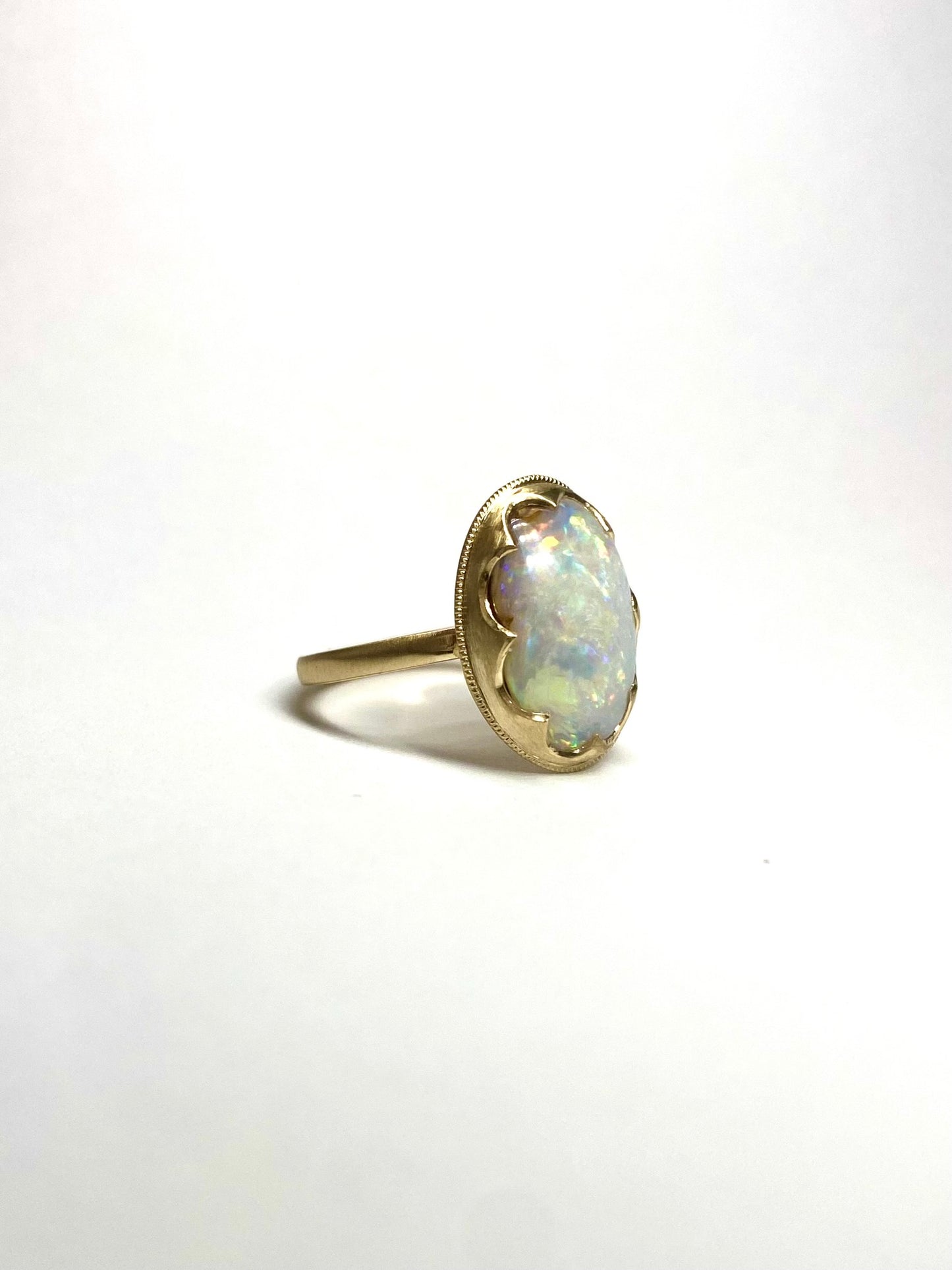 Angel Boulder Opal Gold Ring