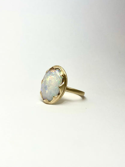 Angel Boulder Opal Gold Ring