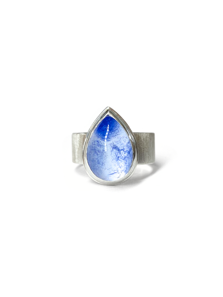 Cloud Watching Dumortierite and Silver Ring