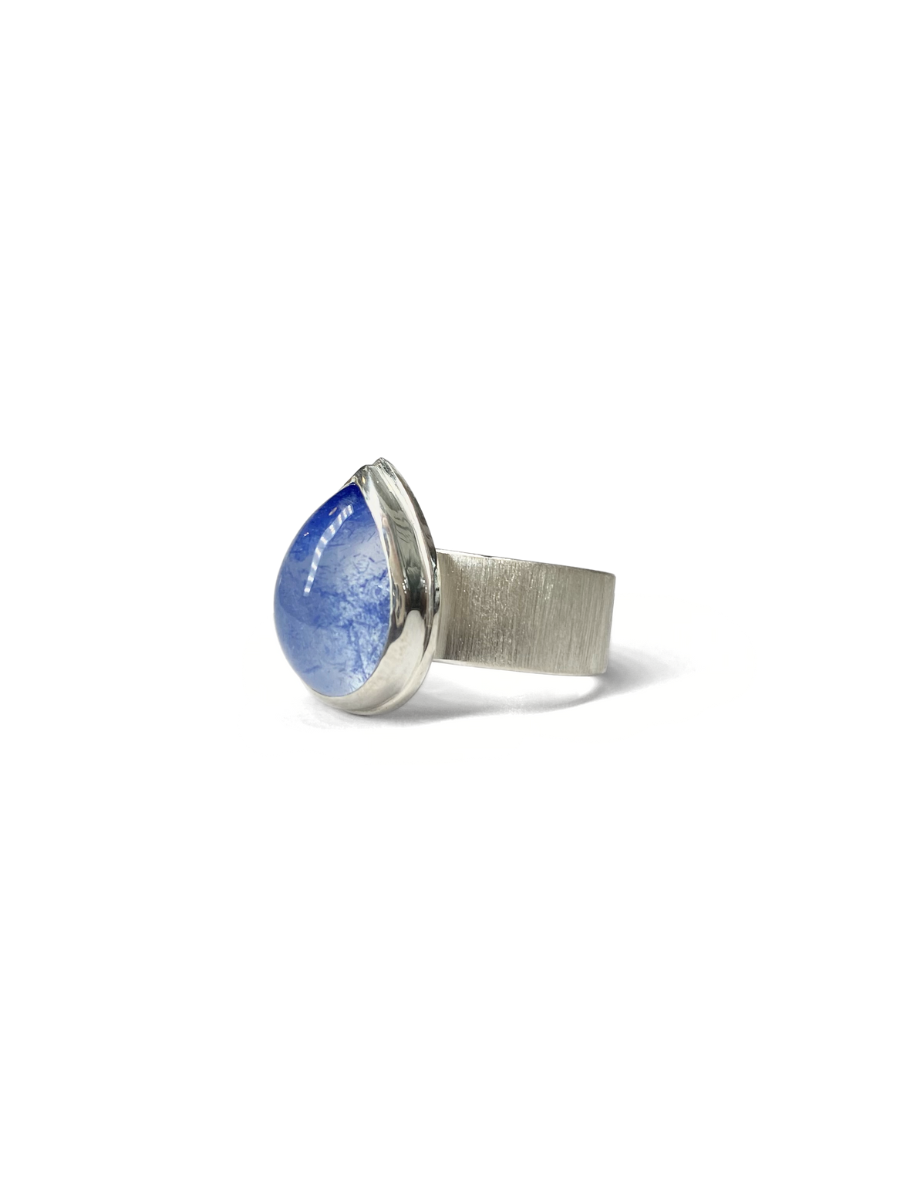 Cloud Watching Dumortierite and Silver Ring