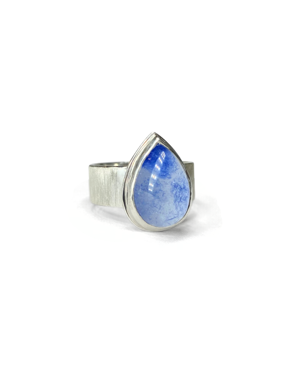 Cloud Watching Dumortierite and Silver Ring