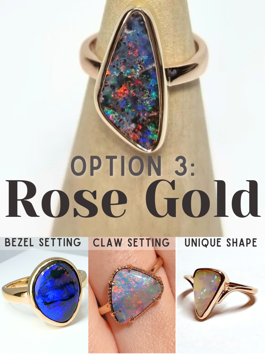 Iridescent Flame Opal - custom made in a ring for you