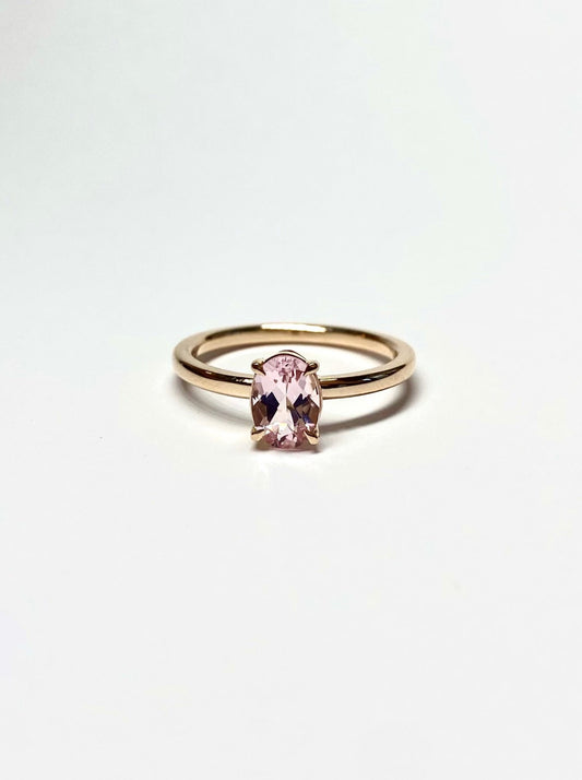 Dusty Pink Morganite Solitaire Ring