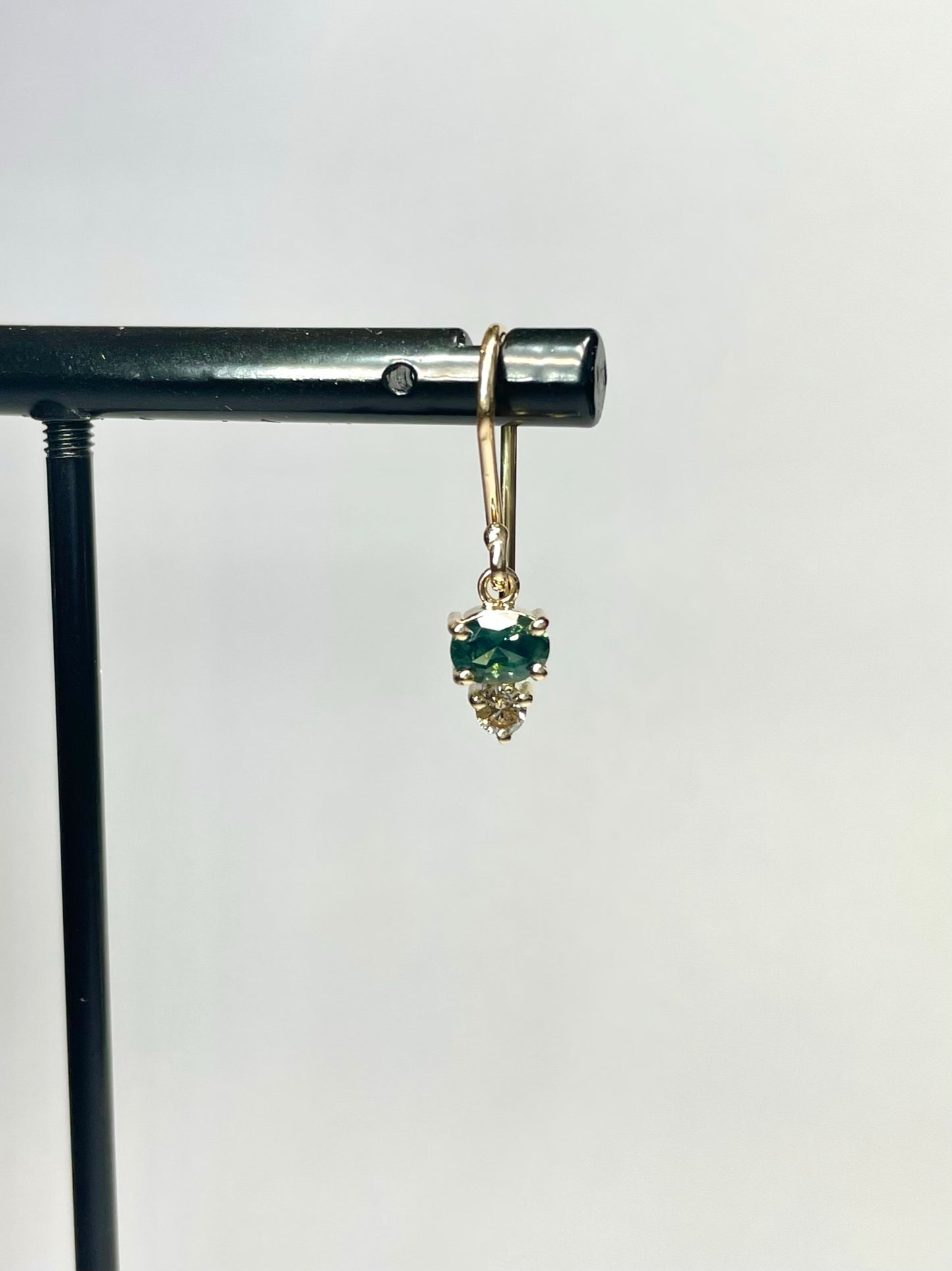 Green Lagoon Sapphire and Diamond Earrings