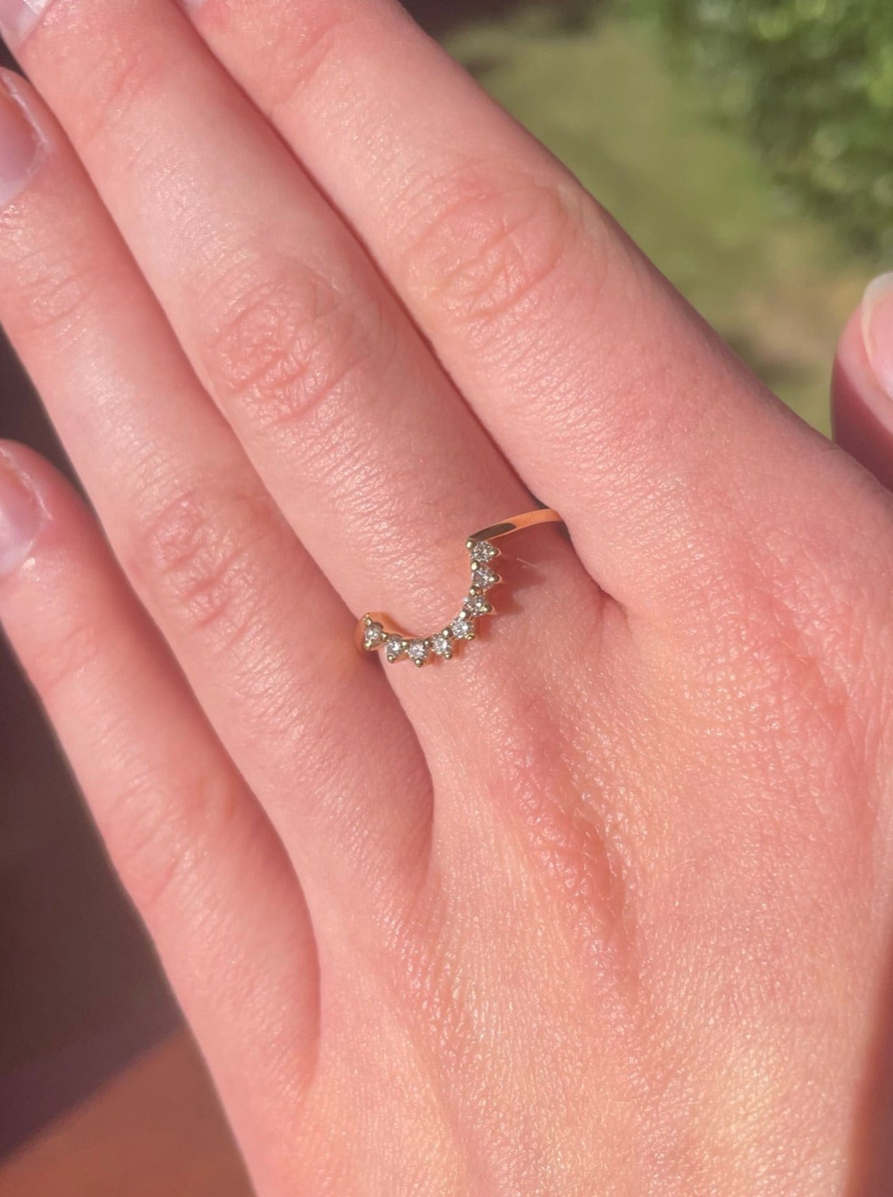 Half Halo Diamond Ring