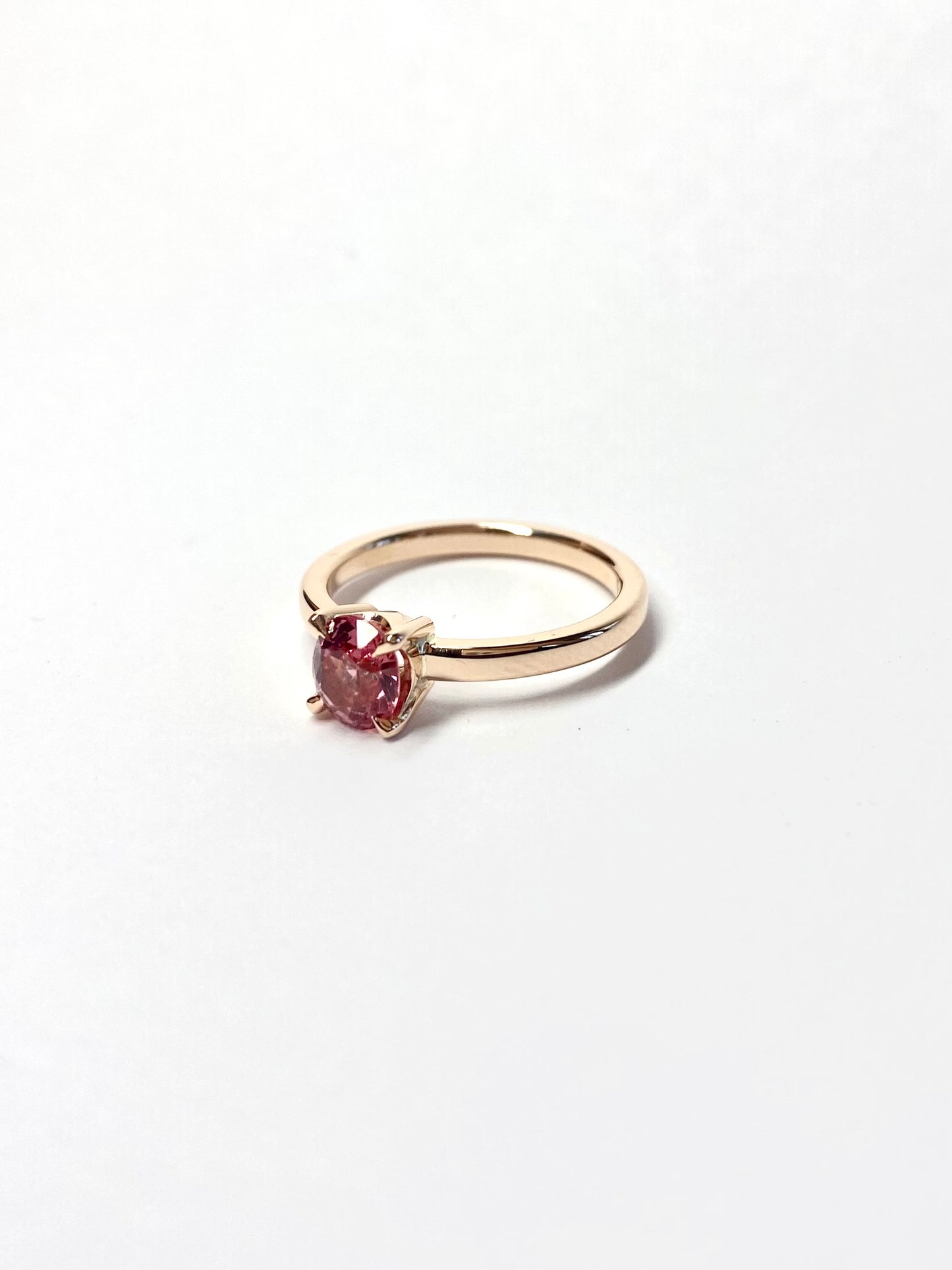 Rose Spinel Rose Gold Solitaire Ring