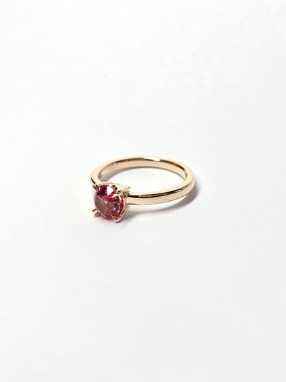 Rose Spinel Rose Gold Solitaire Ring
