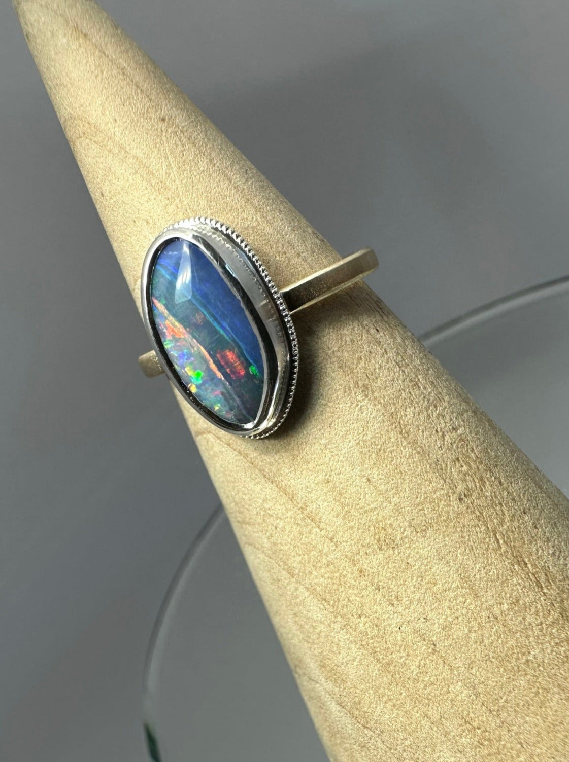 Rainbow Sky Shimmer Opal Ring