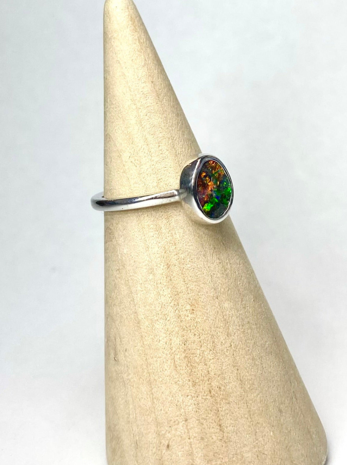Moon Dust Blue Opal Ring