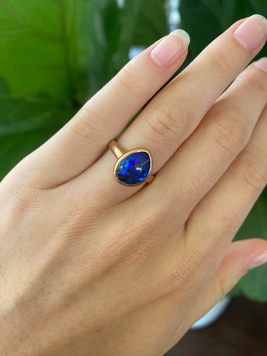 Neon Nights Black Opal Ring
