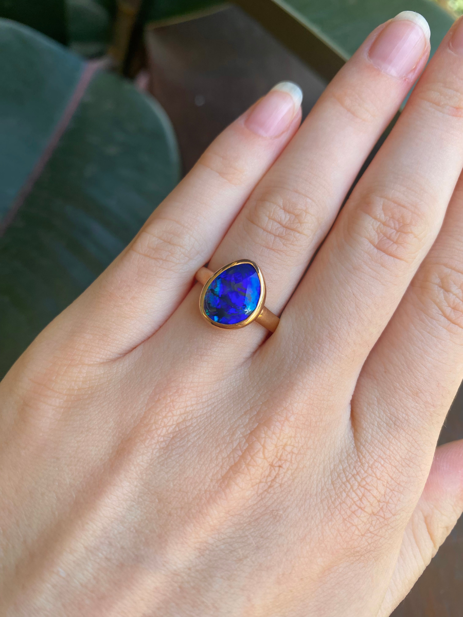 Neon Nights Black Opal Ring