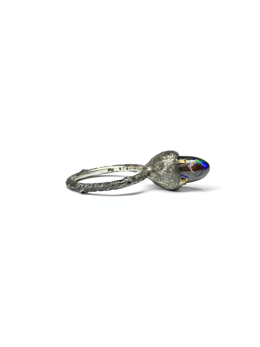 Nesting Opal and Silver Ring
