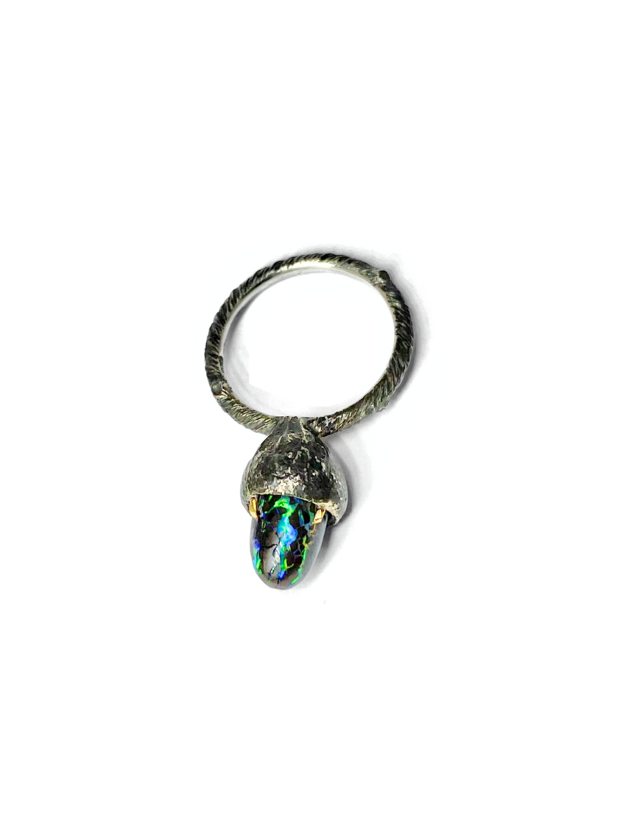 Nesting Opal and Silver Ring
