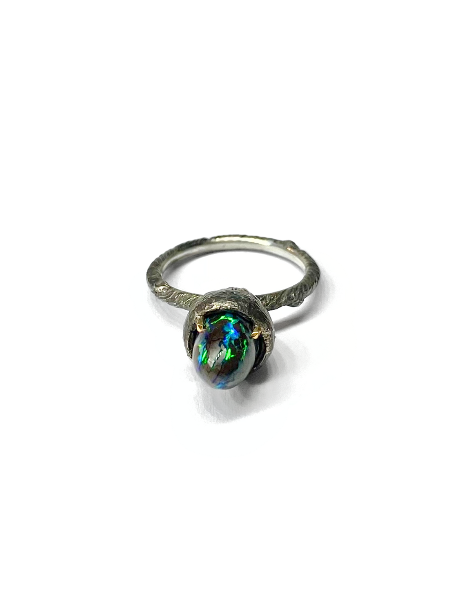 Nesting Opal and Silver Ring