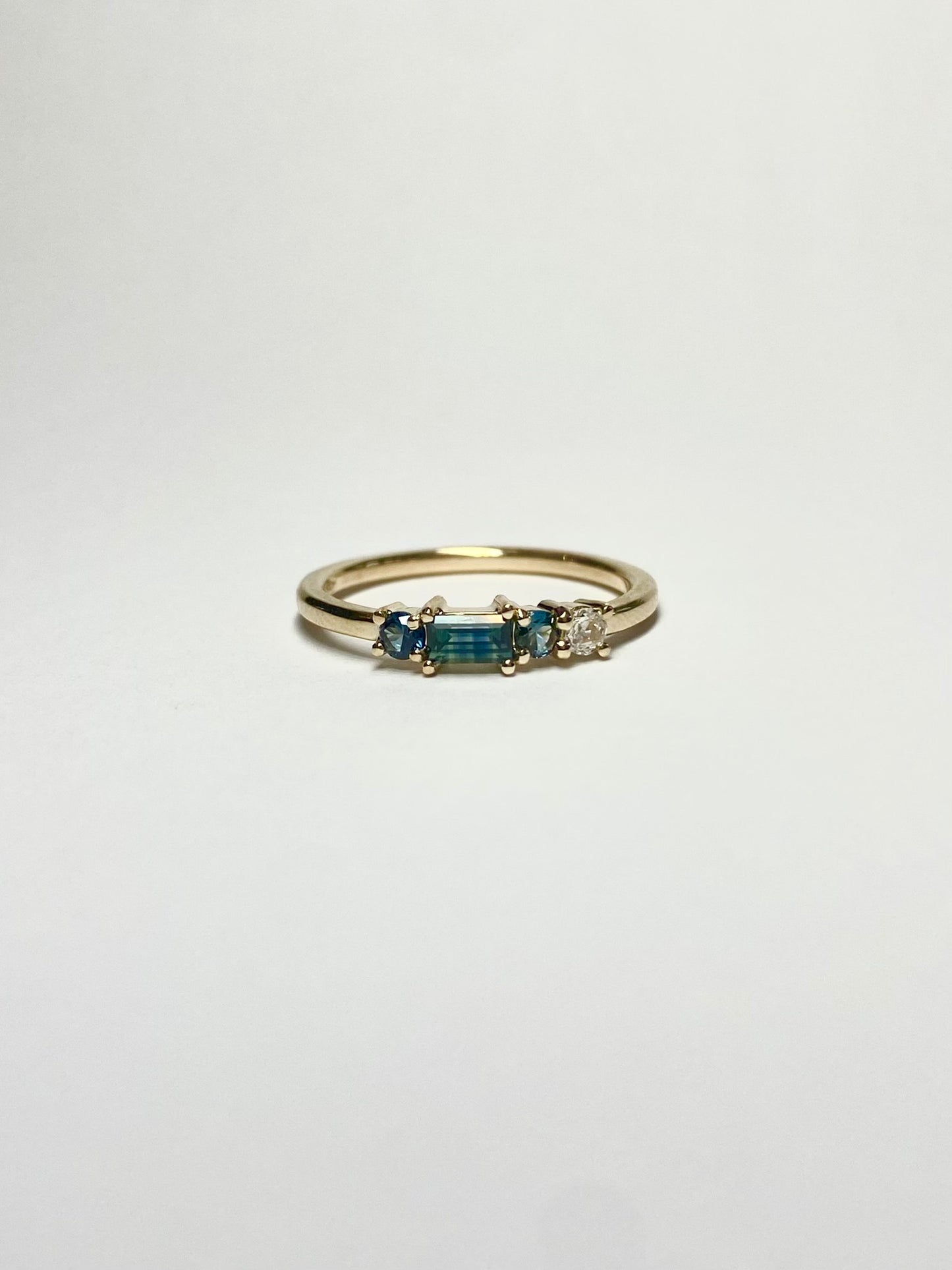 Ocean Wave Cluster Sapphire Ring