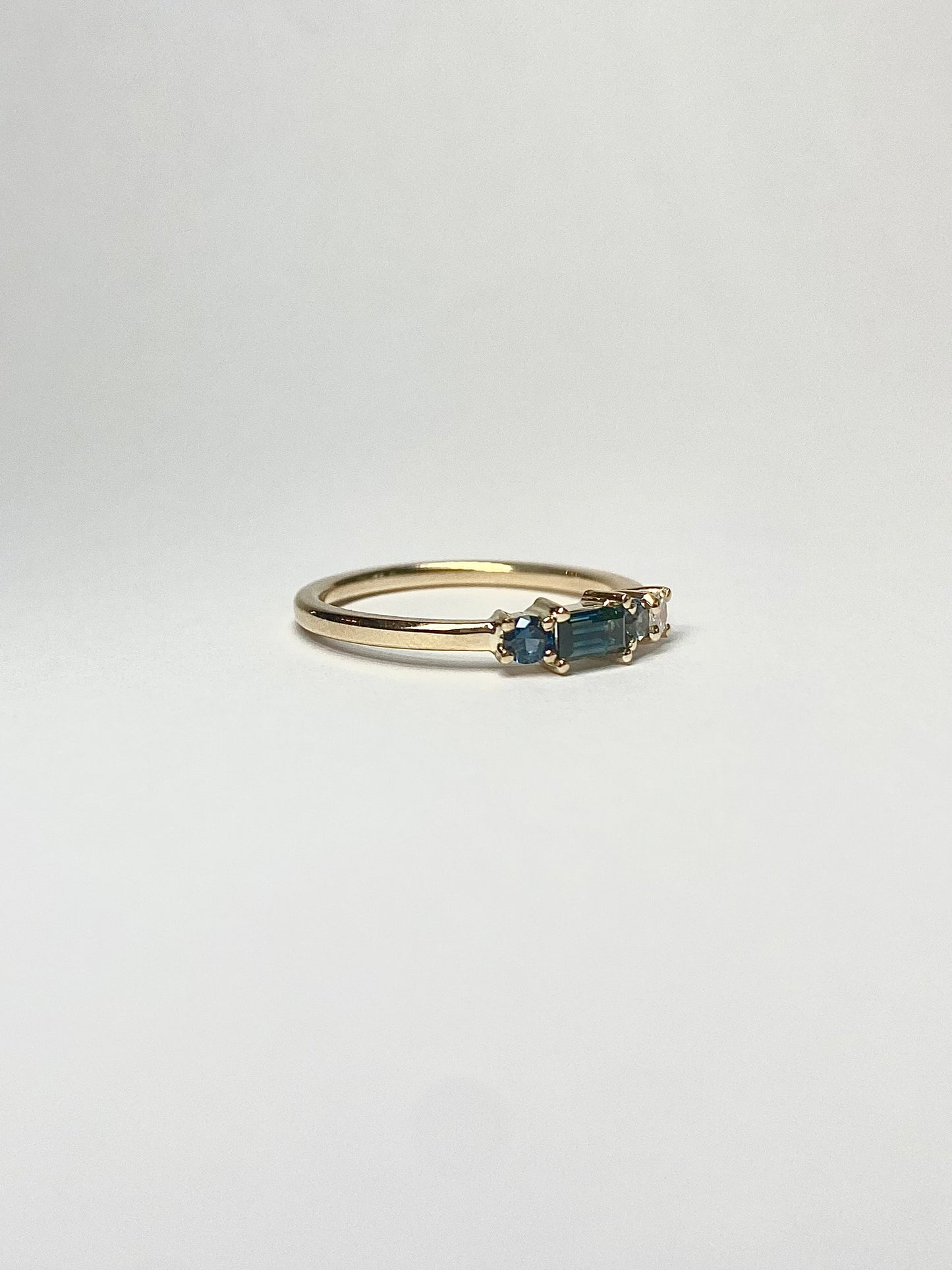 Ocean Wave Cluster Sapphire Ring