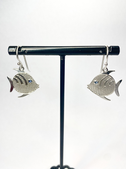 Swimmy Fish Sapphire Earrings