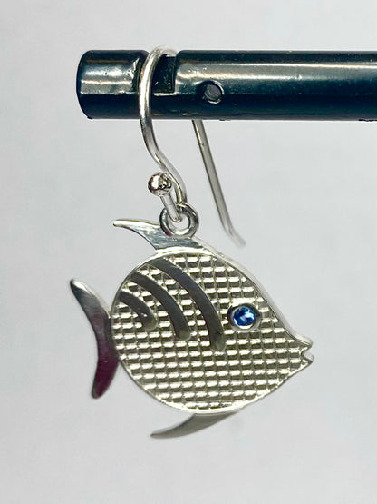 Swimmy Fish Sapphire Earrings
