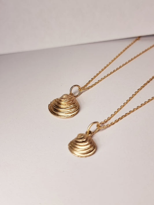 Coastal Shell Pendant Yellow Gold