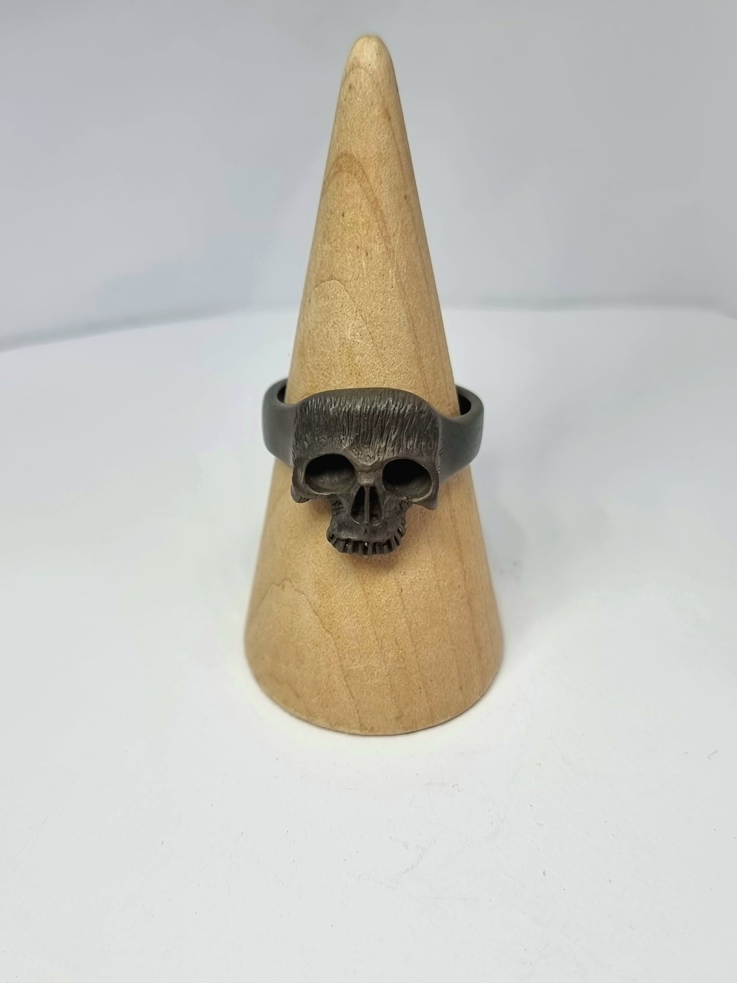 Skull Ring Blackened Silver
