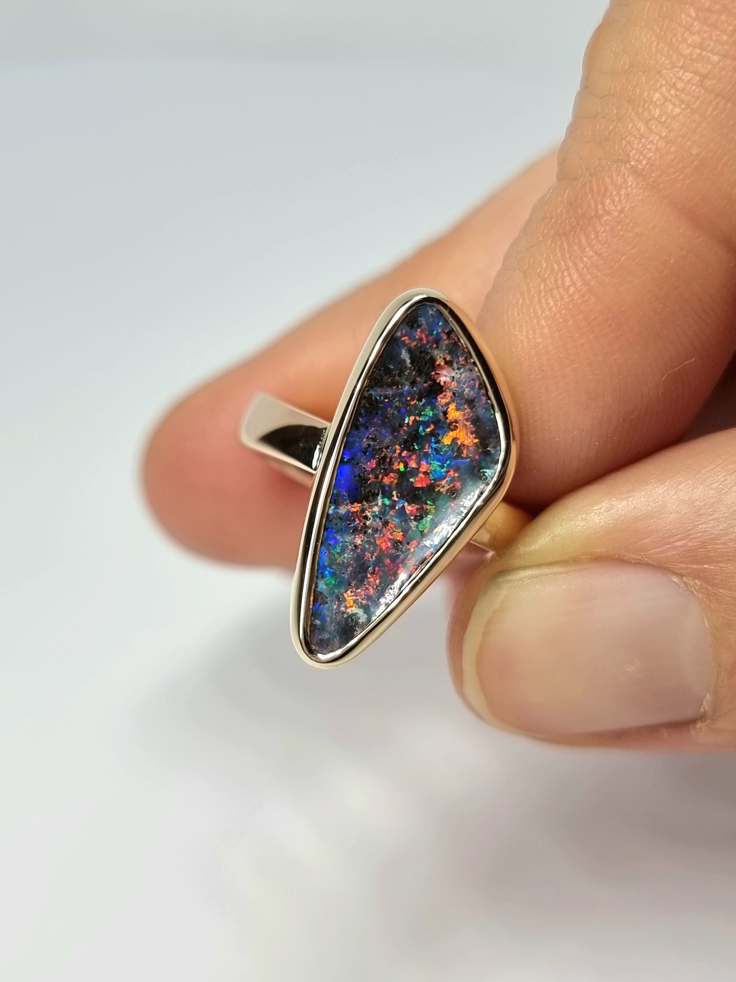 Galactic Splash Opal Ring in Gold