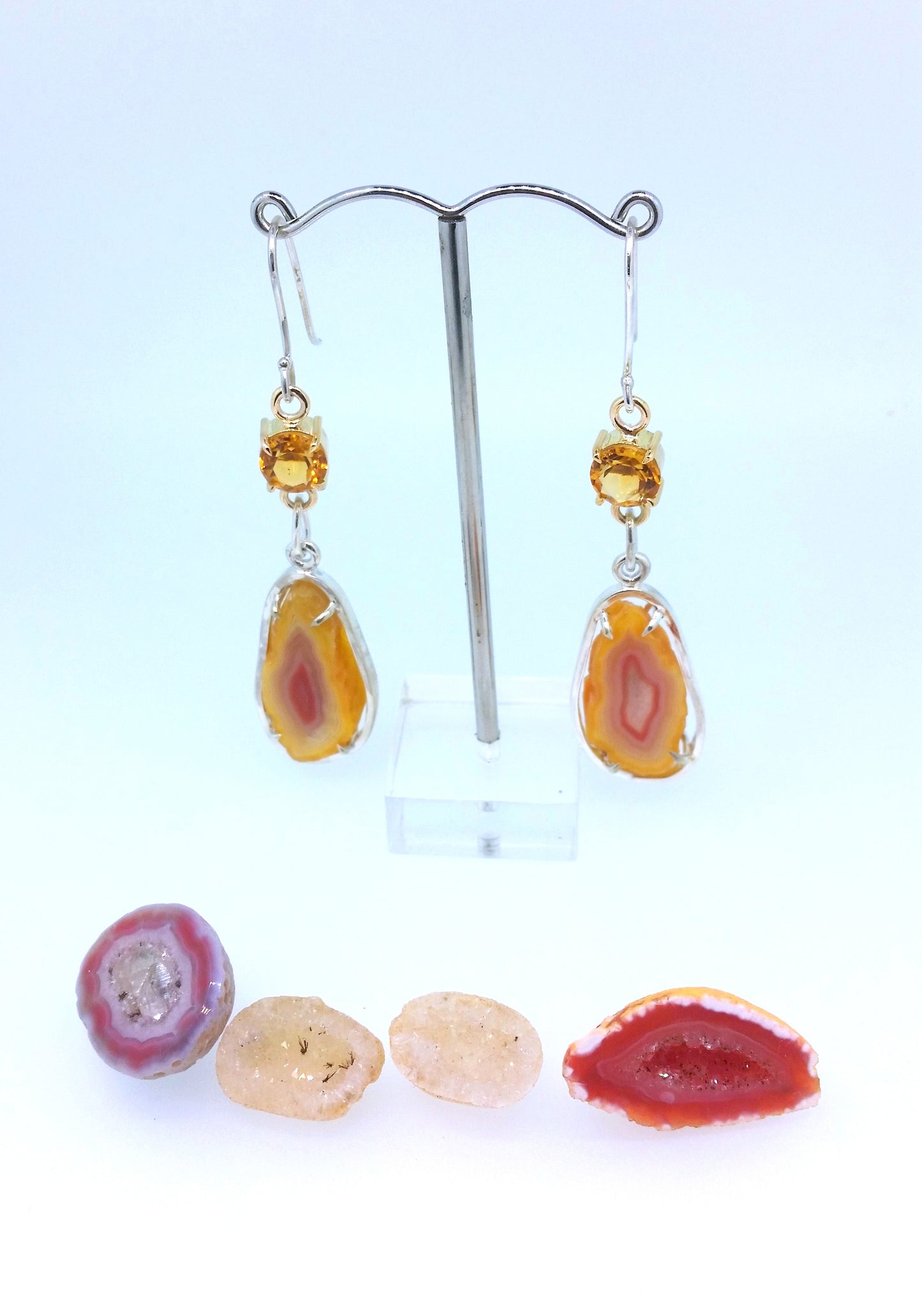 UPDATE: Harvest - Agate and Citrine Drop Earrings
