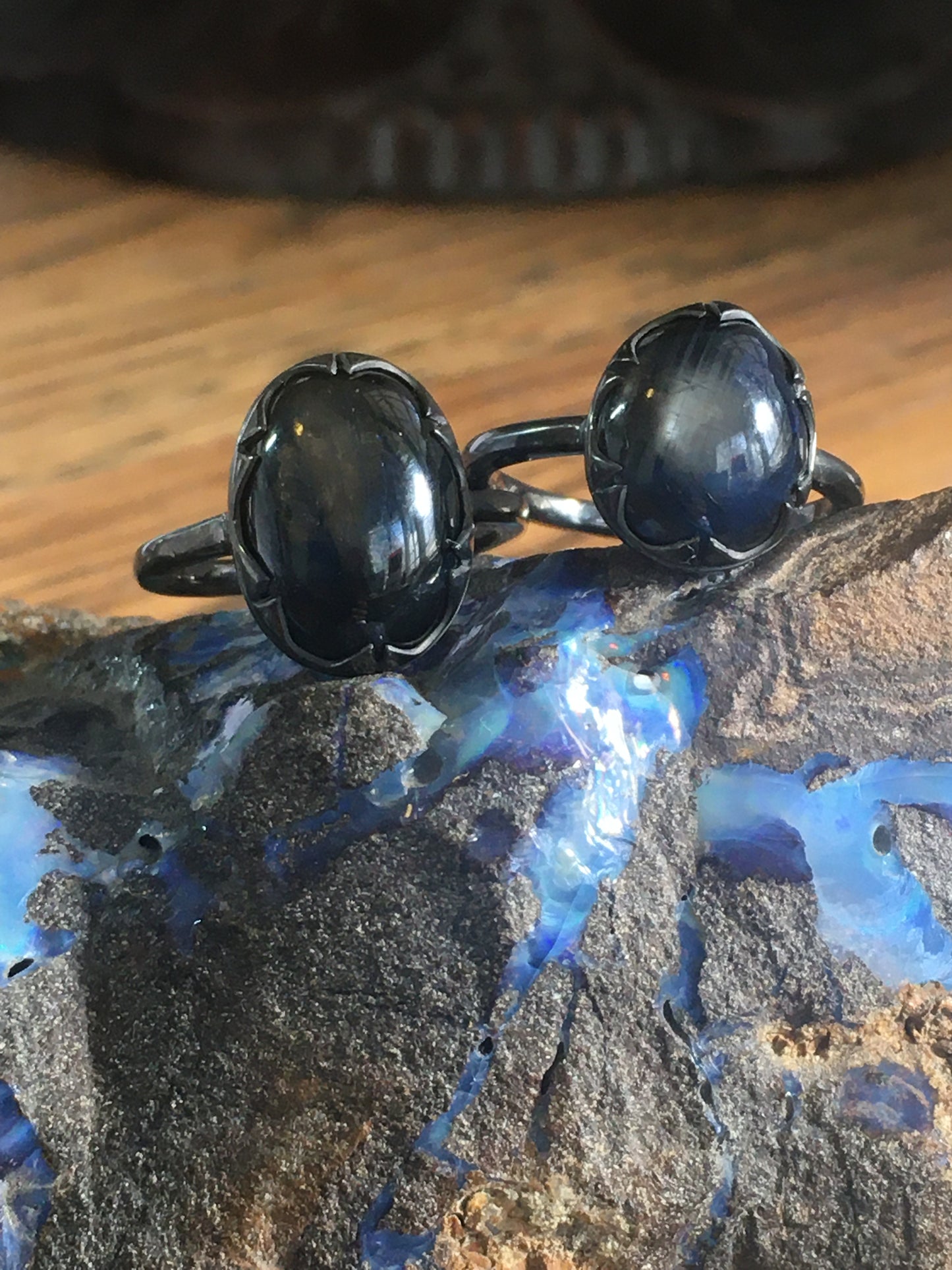Night Sky Raw Sapphire Ring 2