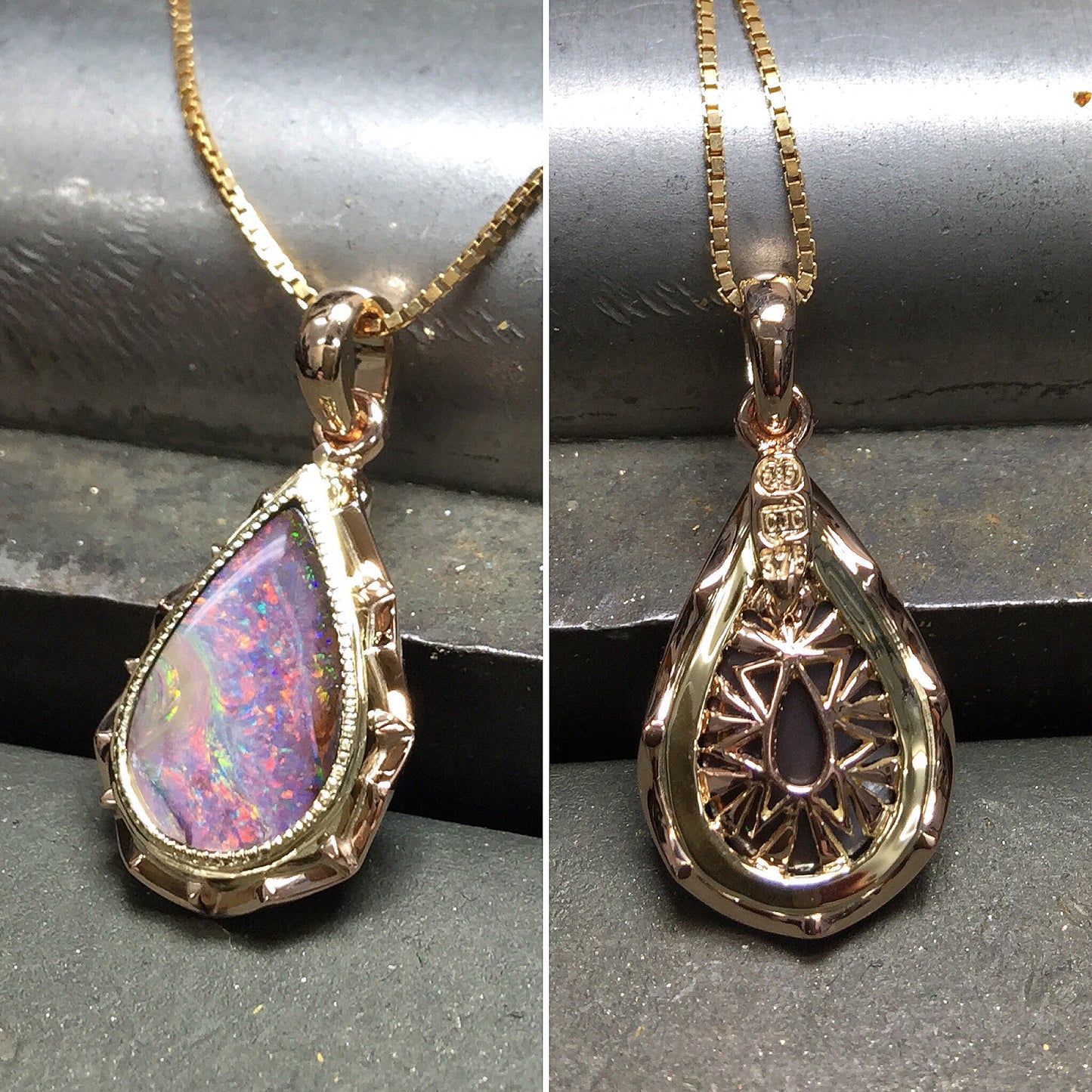 UPDATE: Opal, Rose Gold and Yellow Gold Pendant
