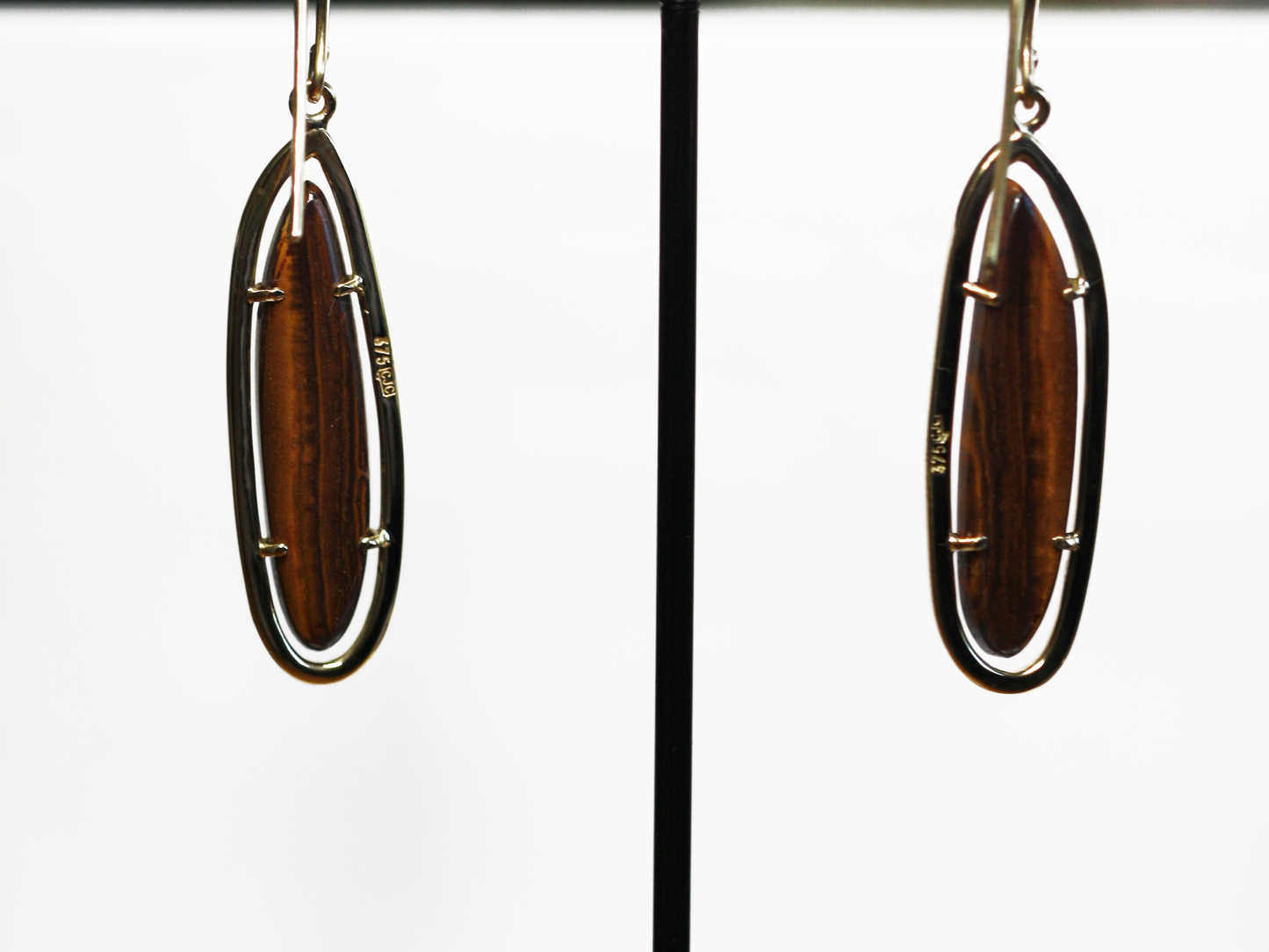 Queensland Boulder Opal 9ct Yellow Gold Drop Earrings