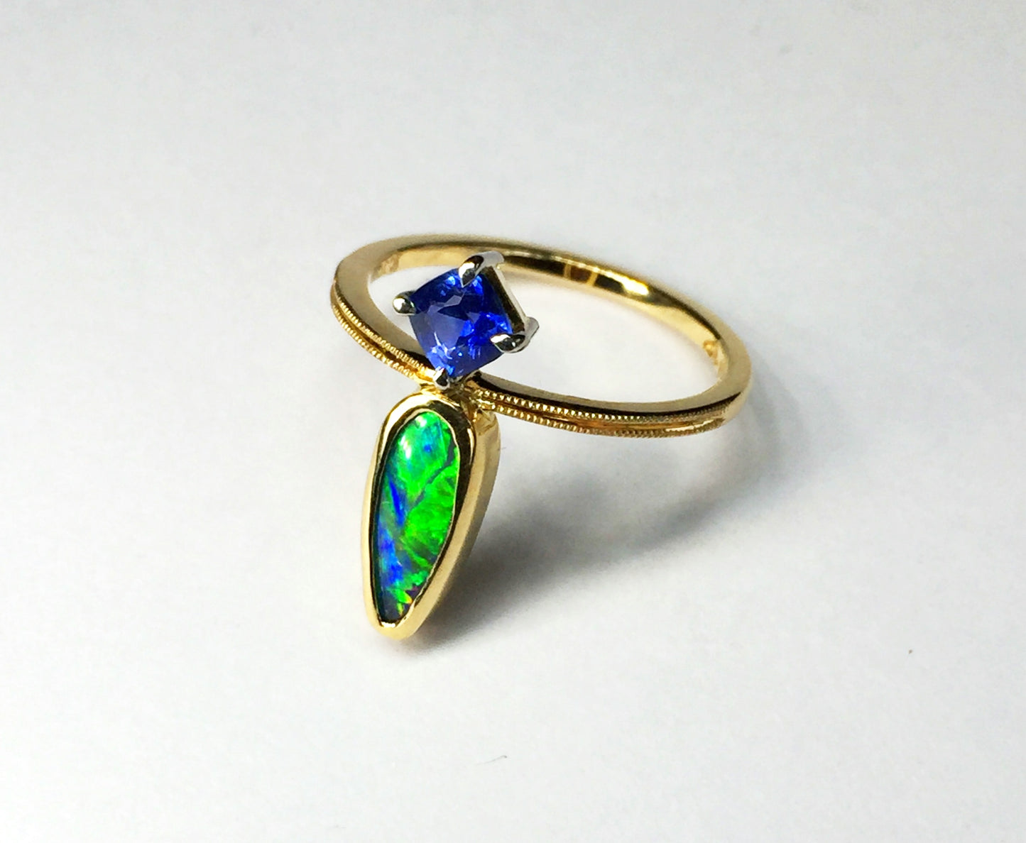 UPDATE: Fringe Ring - Sapphire and Opal Dainty Ring