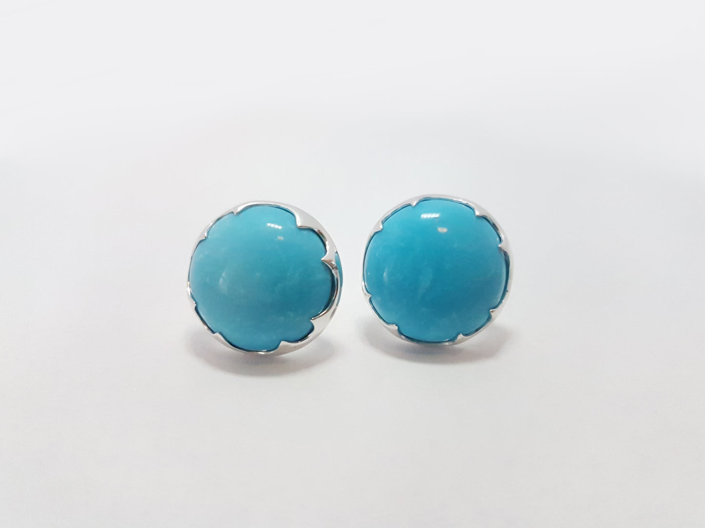 Turquoise and Silver Stud Earrings