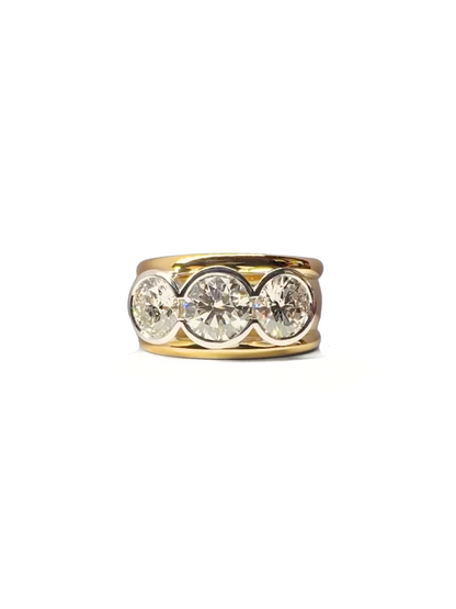 3 Stone Bezel Set Ring