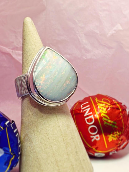 Frozen Fire Opal Ring