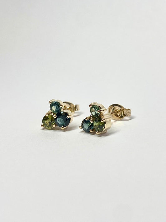 Citrus Sapphire Stud Earrings