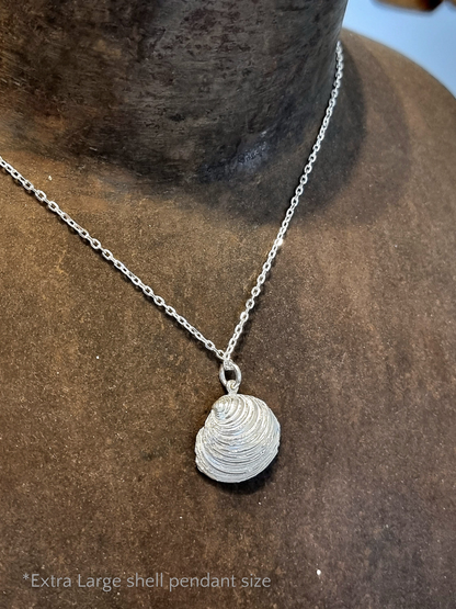 Coastal Silver Shell Pendant - Multiple Sizes