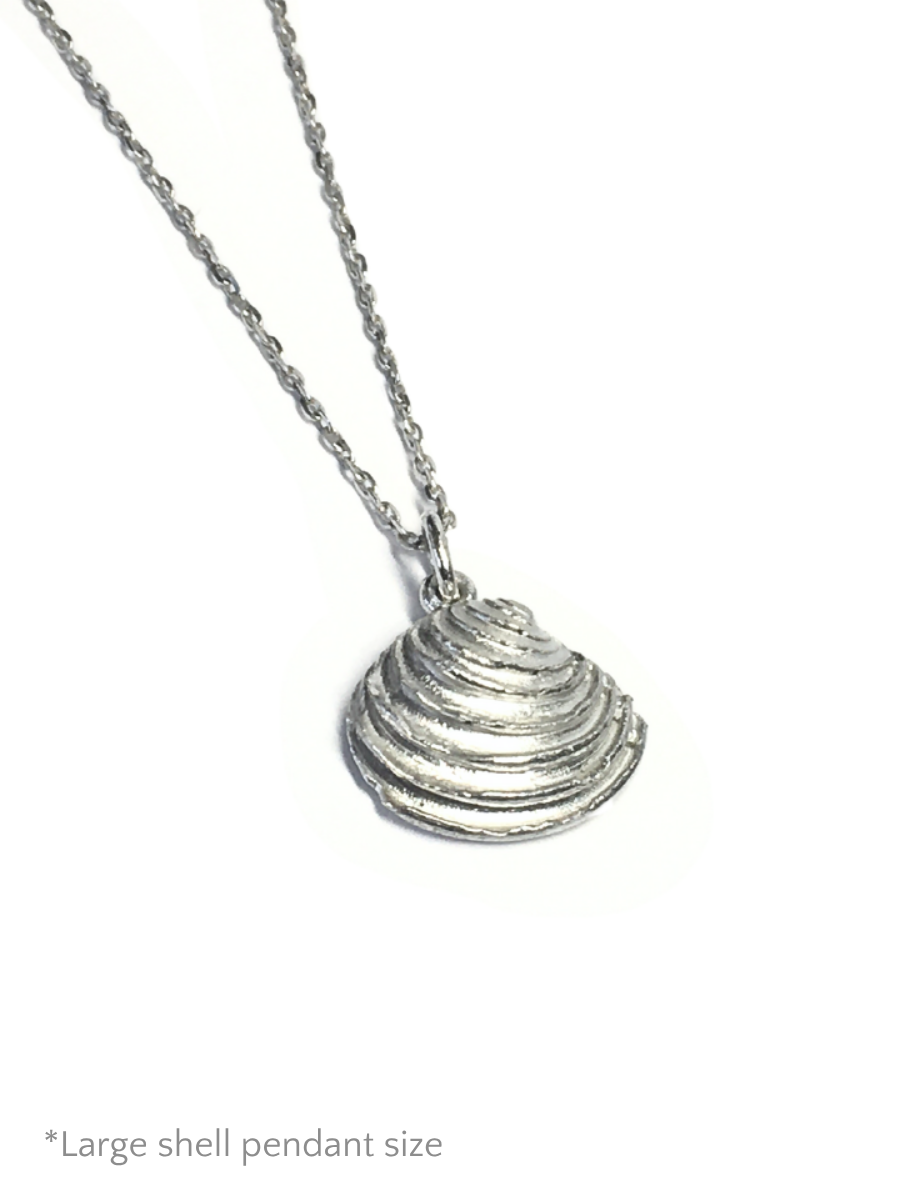 Coastal Silver Shell Pendant - Multiple Sizes