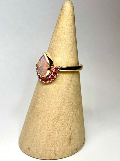 Crown Jewel Opal and Sapphire Ring