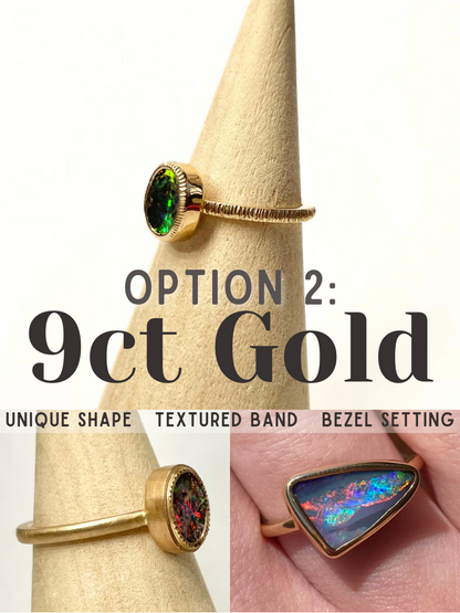 Dragon Scale Opal - custom made in a ring for you