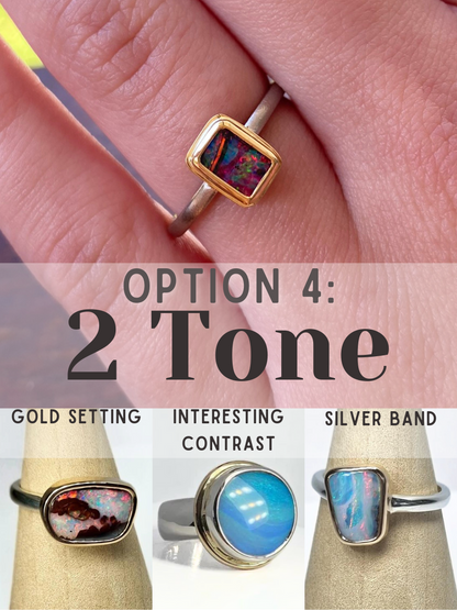 Rock Pools Opal - custom made in a ring for you