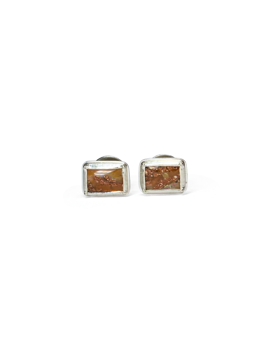 Desert Sun Opal Stud Earrings