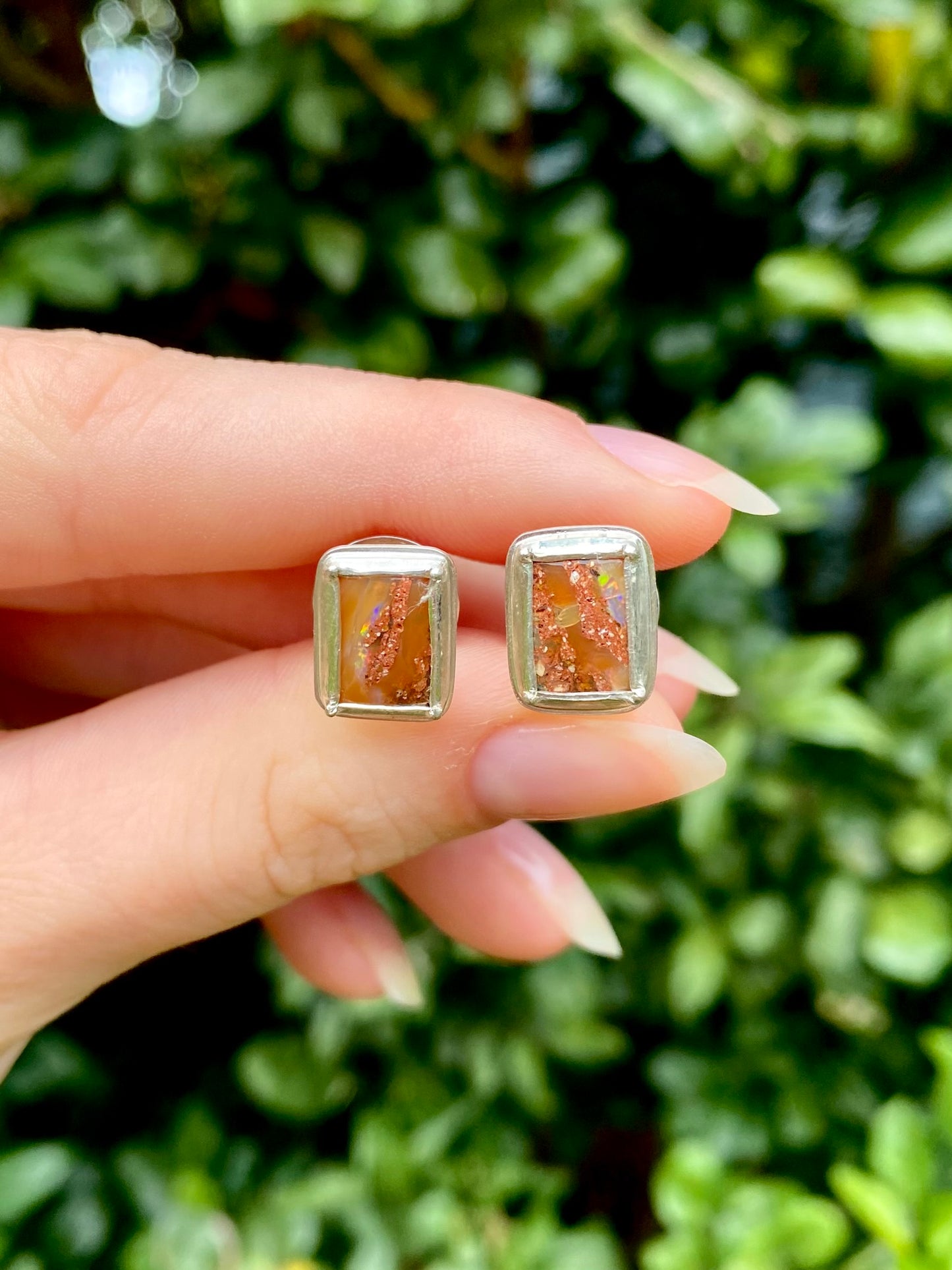 Desert Sun Opal Stud Earrings