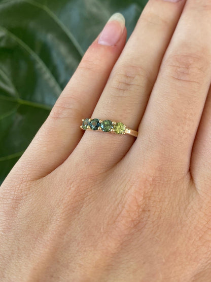Eucalyptus Palette Sapphire Ring