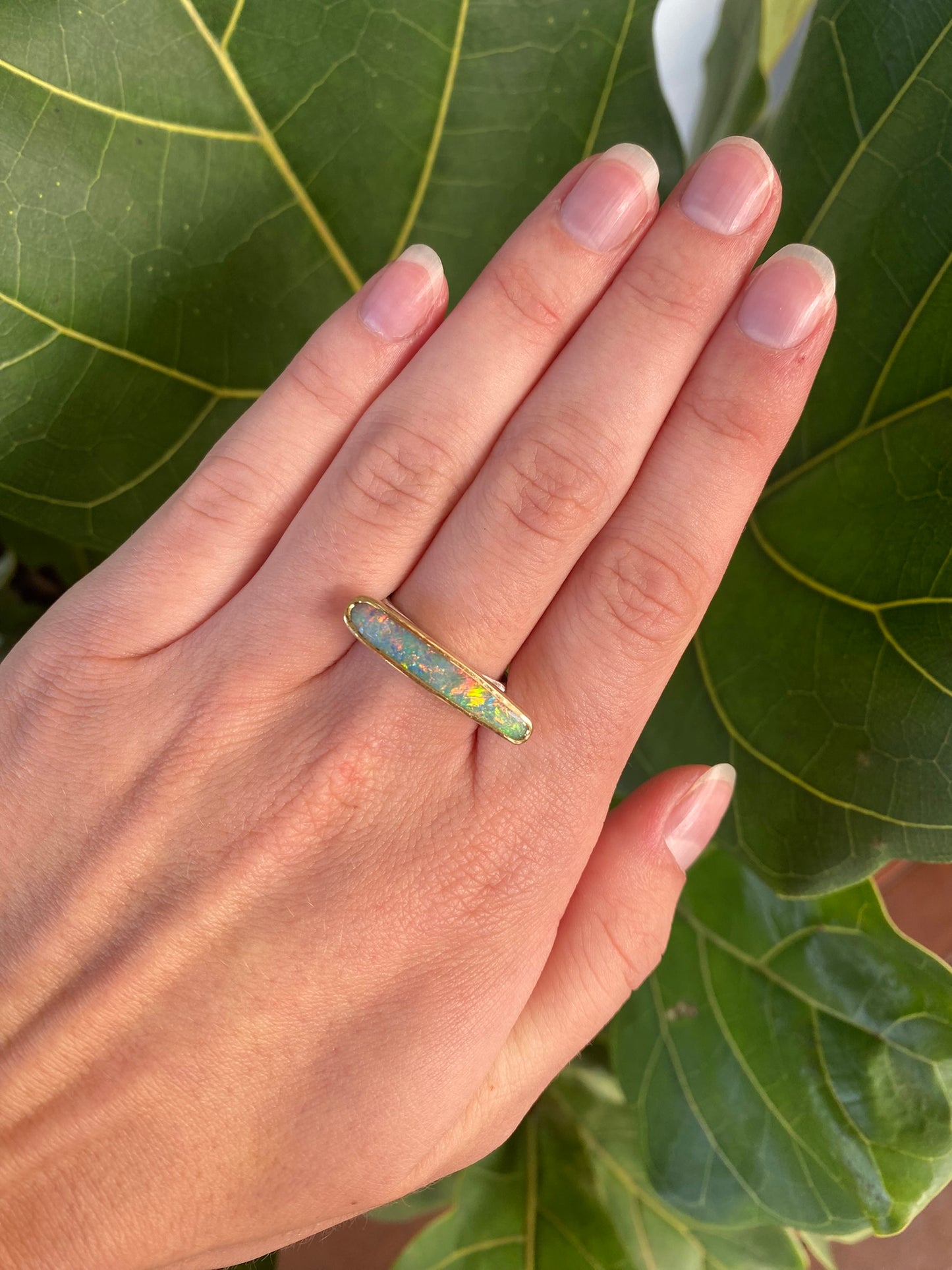 Glitter Splice Opal Ring