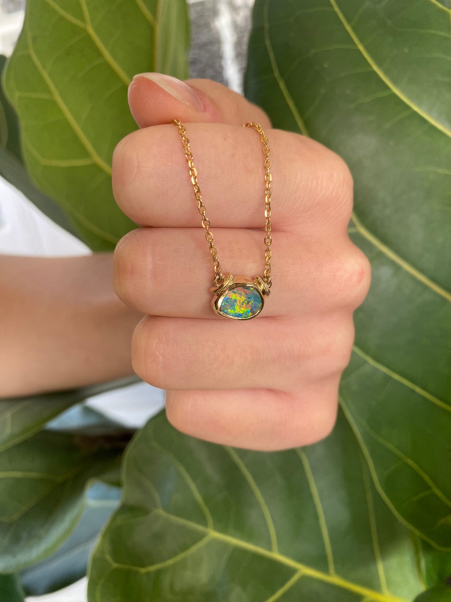 Green Galaxy Opal Pendant