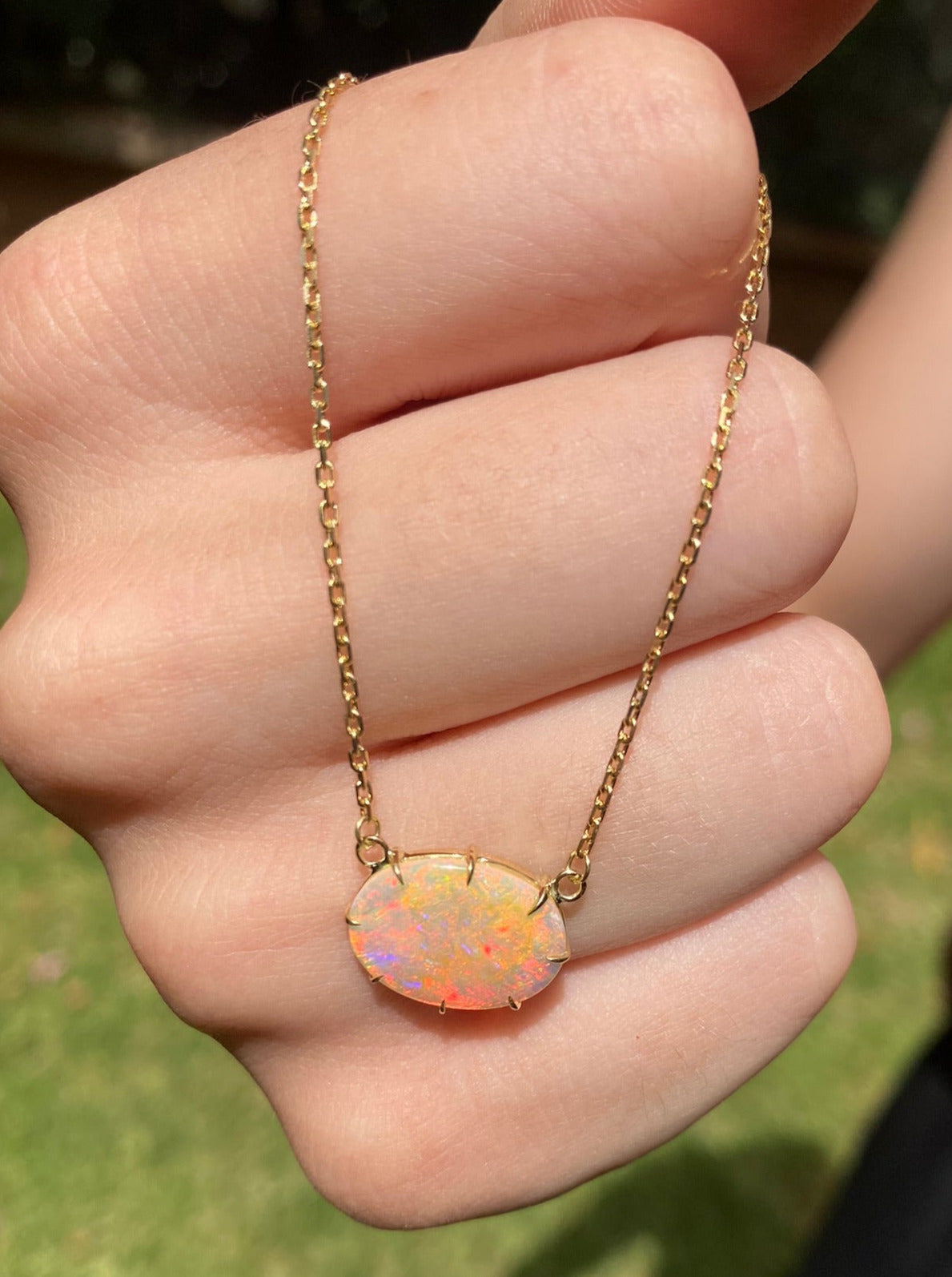 Honey Glow Opal Pendant