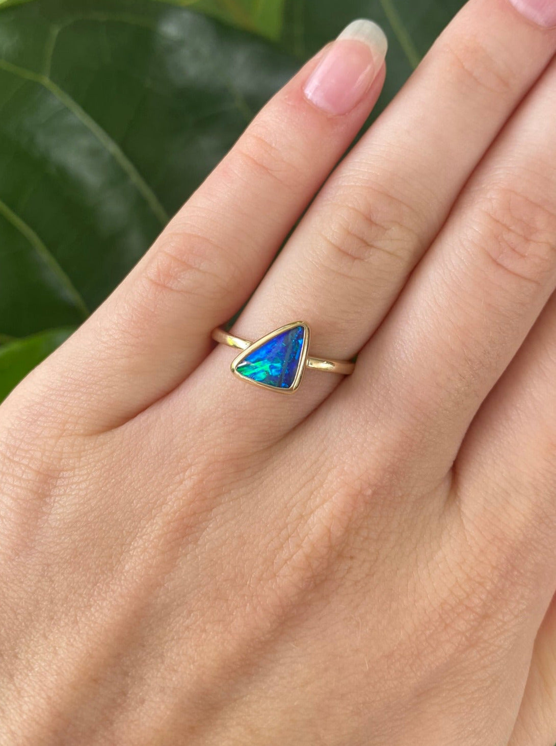 Laser Green Opal Ring