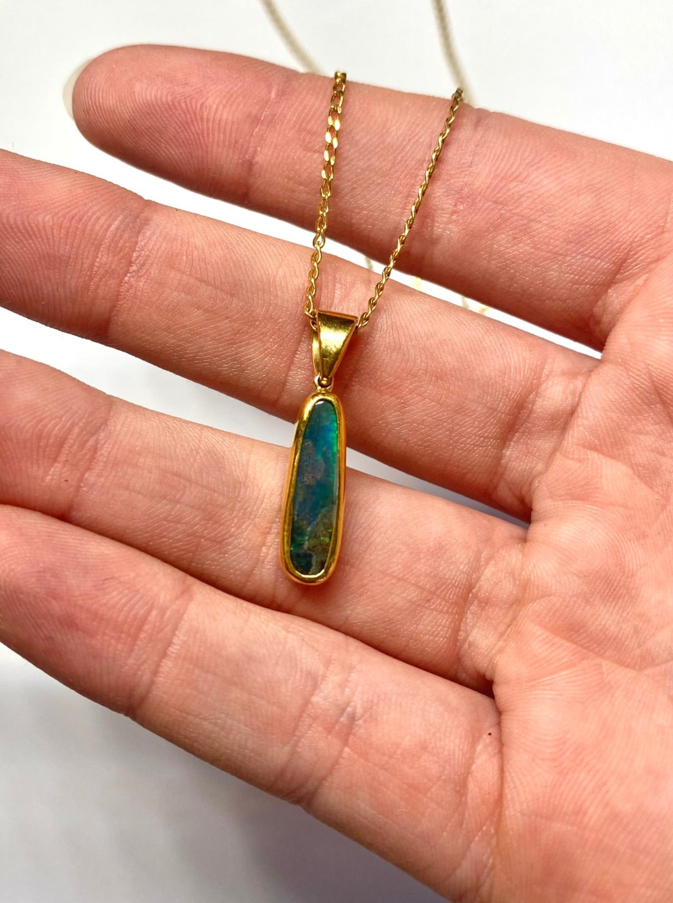 Mini Totem Opal and 18ct Gold Pendant