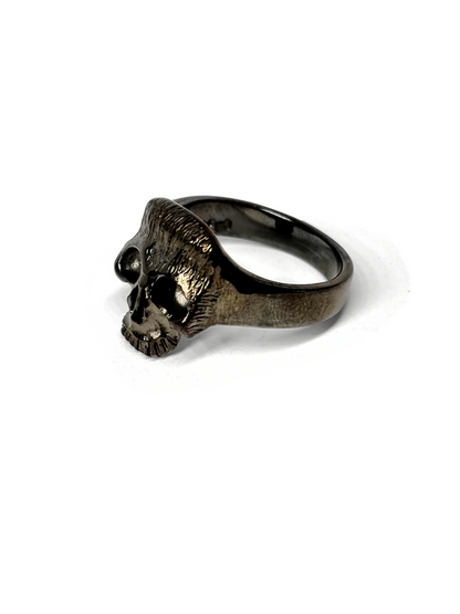 Skull Ring Black Rhodium Finished Silver