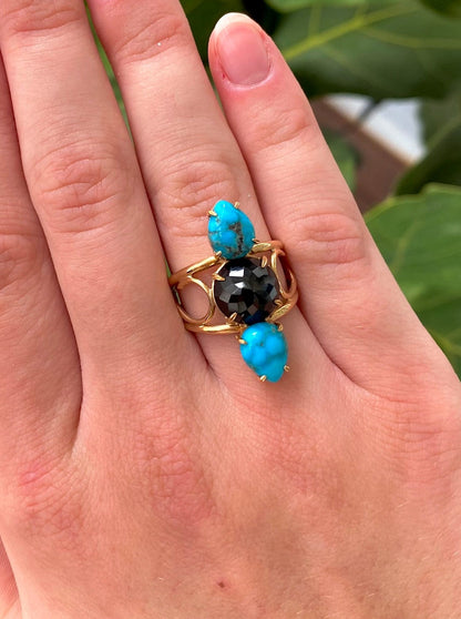 Turquoise and Australian Spinel Ring