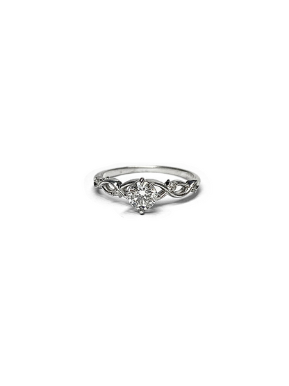 Twisting Shoulders Engagement Ring White Gold
